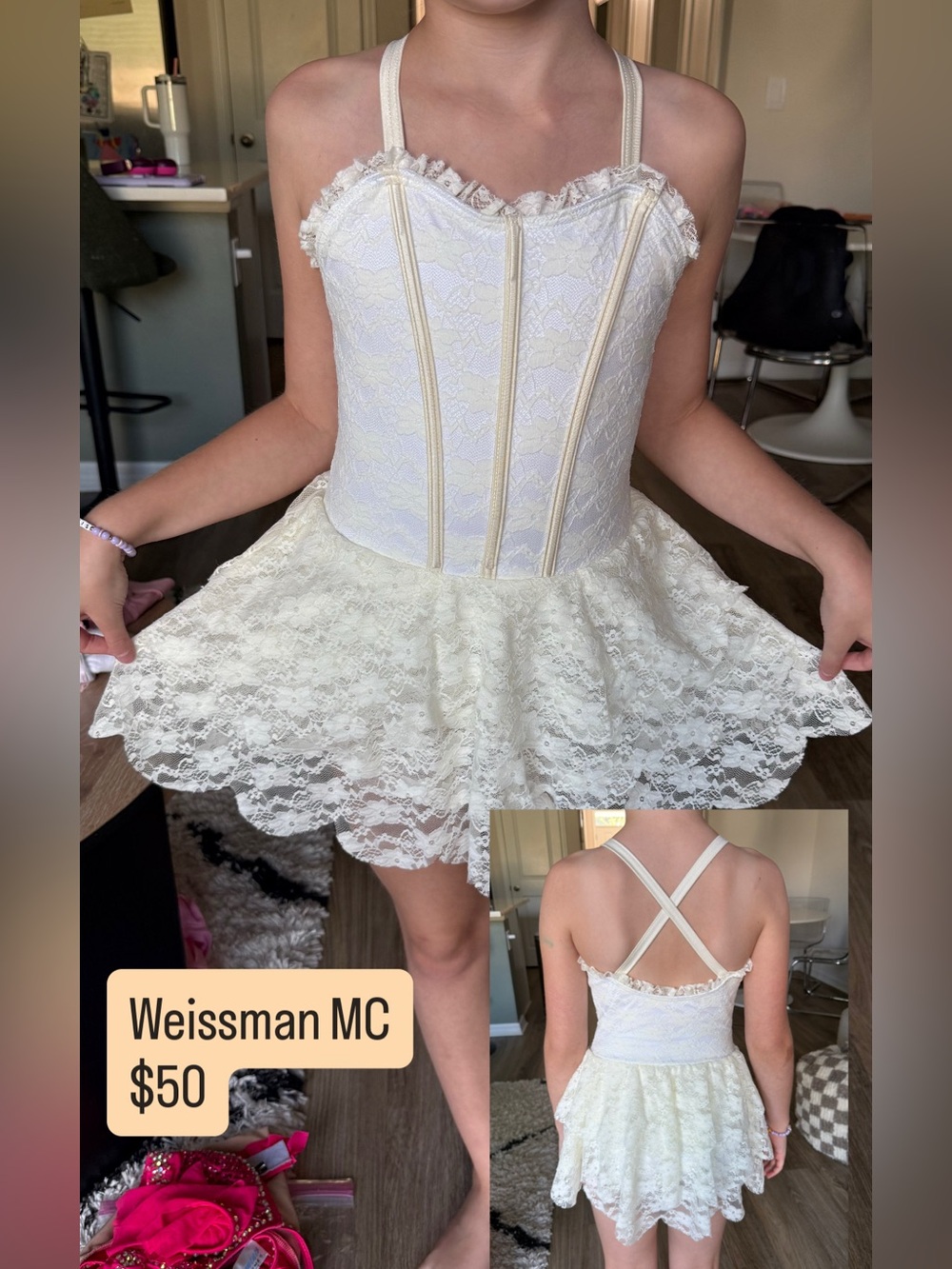 Weissman MC Cream Lace Costume lyrical contemporary 11 sizes